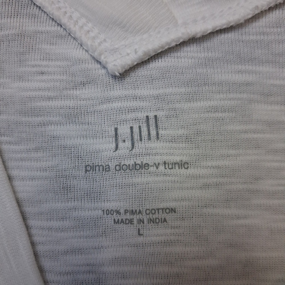 J. Jill White Pima Double-V Tunic Top 100% Pima Cotton Slub Knit Large
2⁰poll - Picture 6 of 14